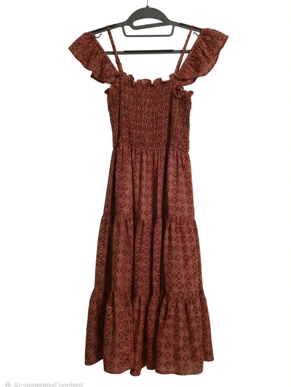 ALTAR'D State Ruffle Maxi Dress in Rust